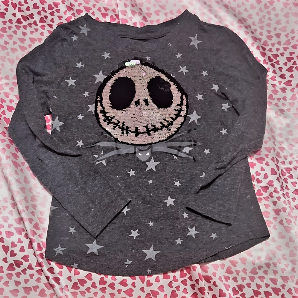 A Nightmare Before Christmas Jack Skellington Reverse Sequin Shirt For Kids S